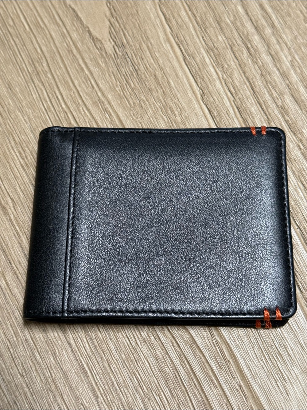 LODIS Black & Coral Leather Bi-Fold Wallet